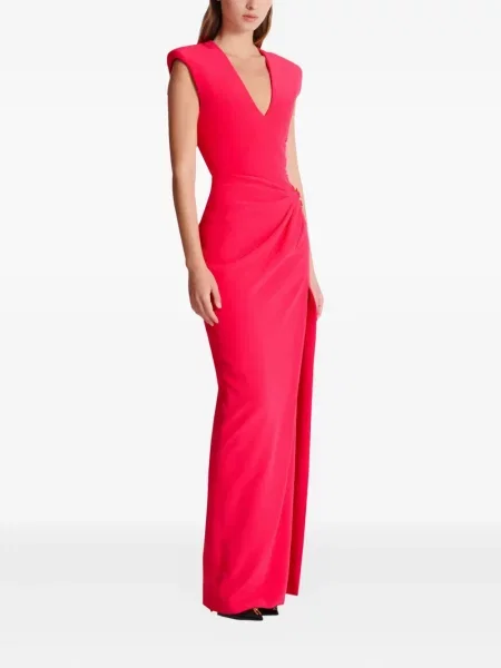 Rochie Balmain din crep de costum roșu