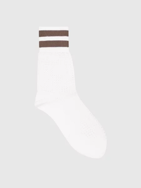 Шкарпетки в ажурний візерунок Brunello Cucinelli білі