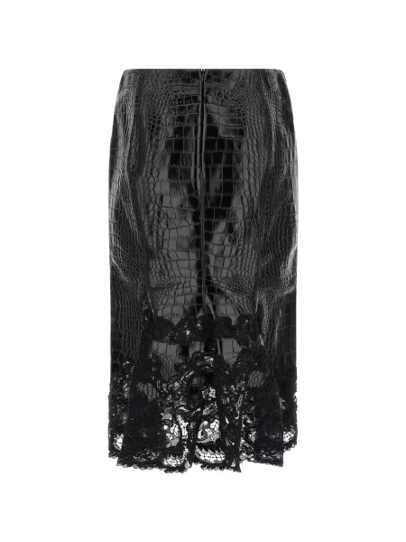 Fustă midi Ermanno Scervino din dantelă negru