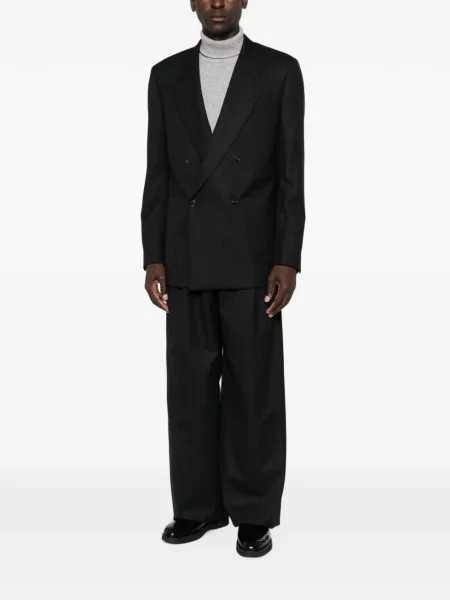 Pantaloni Spina cu model herringbone negru
