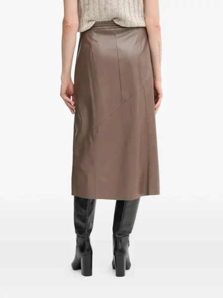 Zavinovací midi sukně Oui po kolena hnědé