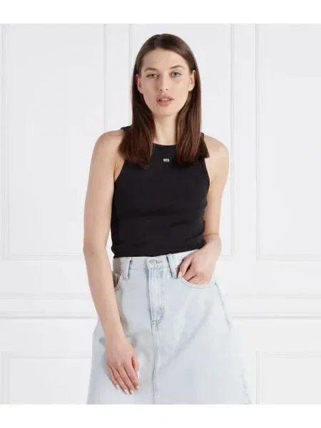 Top din denim Tommy Jeans negru