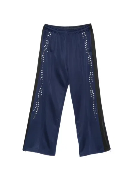 Pantaloni Toga Virilis cu dungi cu tepi alergare albastru