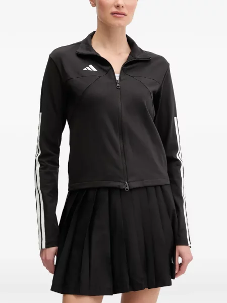 Hanorac cu glugă Adidas cu dungi cu broderie cu cordon negru