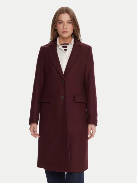 TOMMY HILFIGER Prehoden plašč bordo rdeča