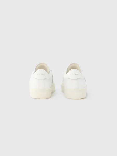 Sneakerși Furla cu șireturi din dantelă alb