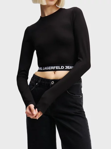 Топ Karl Lagerfeld Jeans віскоза/поліамід чорний