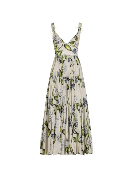 Rochie midi Oscar De La Renta cu model floral cu imagine cu decolteu în V