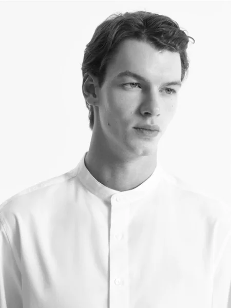 Reserved Сорочка slim fit із коміром-стійкою білий