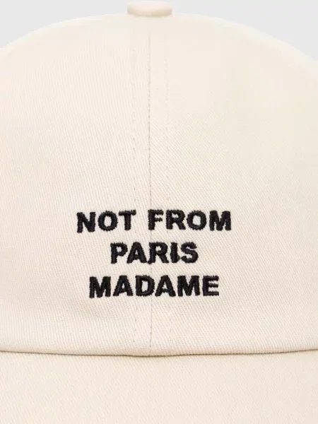 Drôle de Monsieur czapka z daszkiem La Casquette Slogan z aplikacją beżowy