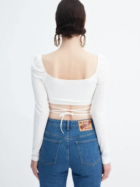 Ošišano bluza Trendyol bijela