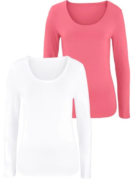 VIVANCE Tričko lososová bílá