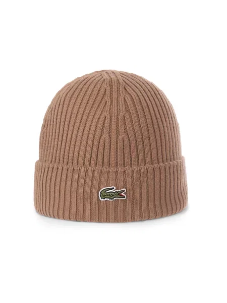 Czapka zimowa Lacoste date brown brązowa