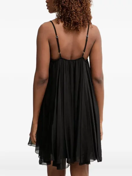 Rochie mini Haveone cu decolteu în V cu bretele negru
