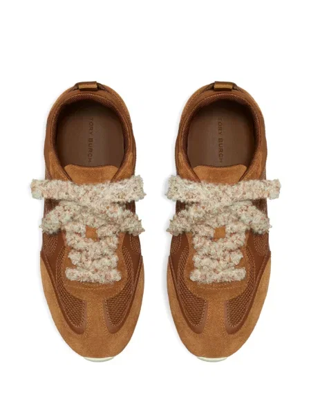 Sneakerși Tory Burch din piele maro