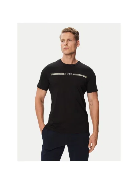 Guess T-Shirt Regular Fit μαύρο
