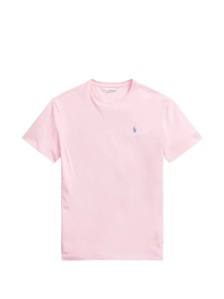 Pletena polo majica Polo Ralph Lauren s autogramom karirana crvena