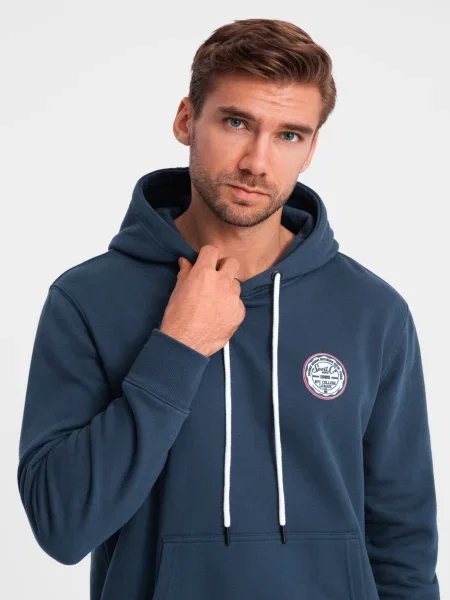 Mikina s kapucňou Ombre Clothing modrá
