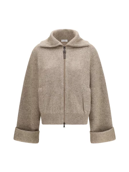 Sweter Brunello Cucinelli wełniany beżowy