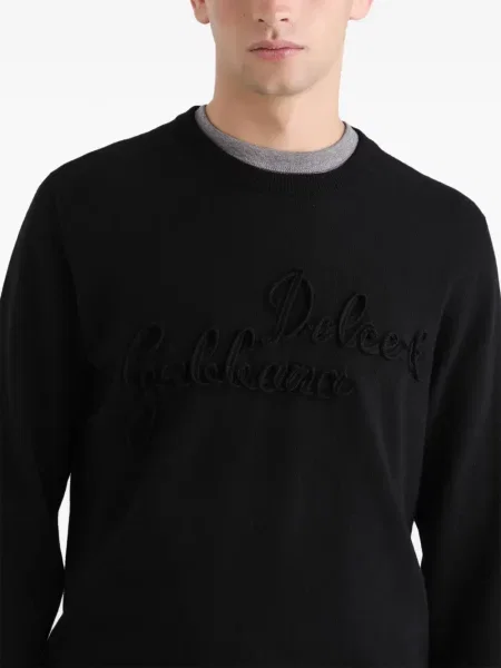 Pulover Dolce & Gabbana cu decolteu rotund negru