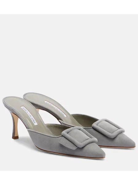 Mules Manolo Blahnik iz semiša siva
