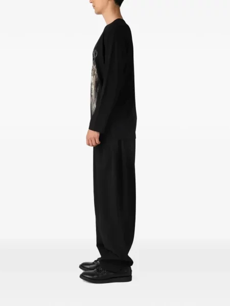 Μακρύς μπλούζα Yohji Yamamoto με σχέδιο μαύρο