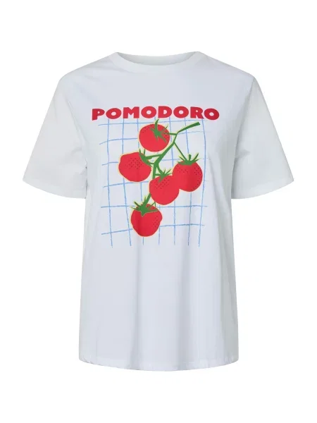 PIECES Tricou PCPOMA verde închis / roșu alb