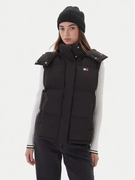 Tommy Jeans Brezrokavnik Tjw Alaska Grid Down Vest črna