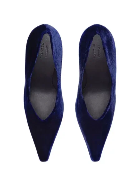 Pantofi cu toc Loulou De Saison de catifea albastru