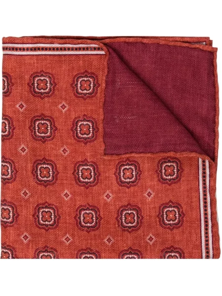 Cravată Brunello Cucinelli cu imagine cu imprimeu geometric roșu