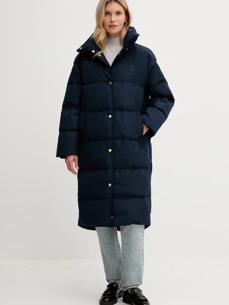 Tommy Hilfiger kurtka puchowa granatowy zimowa