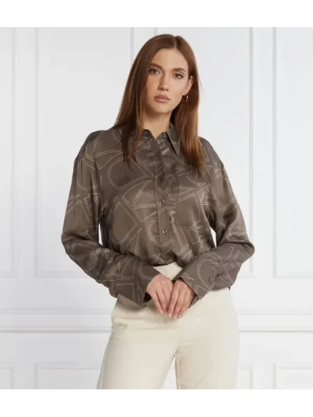 Bluză Calvin Klein maro