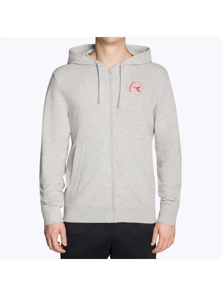 Мъжки суитшърт Diadora Hoodie FZ Essential Sport grigio medio chiaro melange сиво
