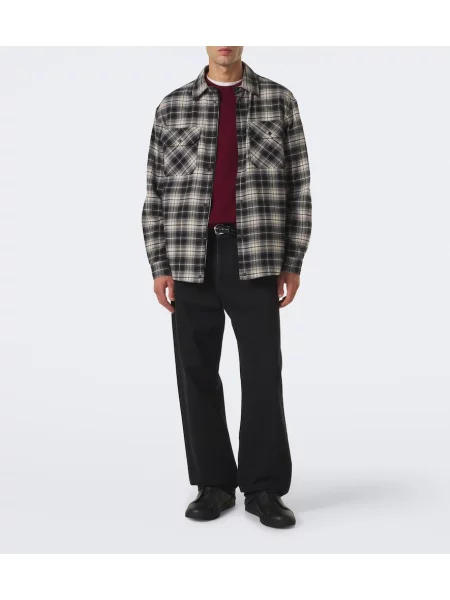 Flanel srajca Moncler s karirastim vzorcem črna