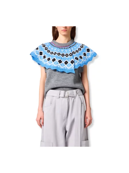 Sweter Msgm wełniany szary