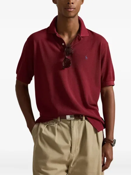 Dlouhá pruhovaná s límcem kšiltovka Polo Ralph Lauren modrá