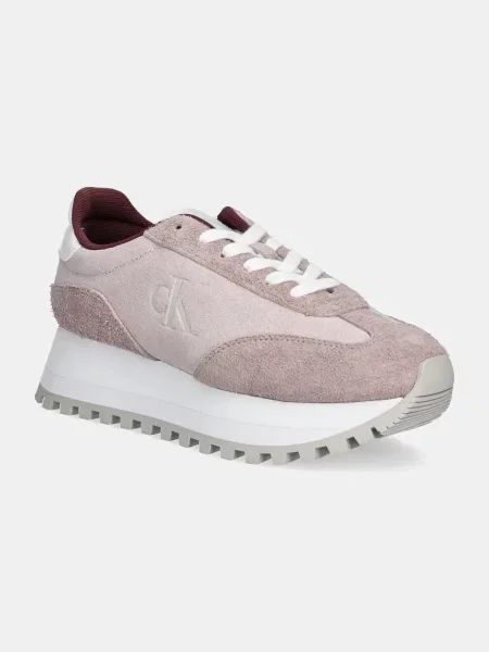 Велурени маратонки Calvin Klein Jeans бяло