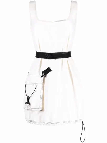 Cu centură rochie Stella Mccartney fără mâneci alb