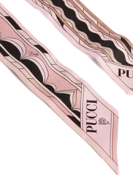 Fular Pucci cu imagine din țesătură twill roz