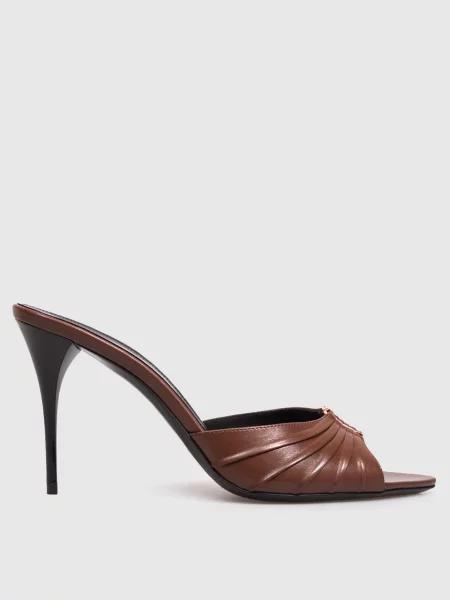 Кожаные мюли Saint Laurent коричневые
