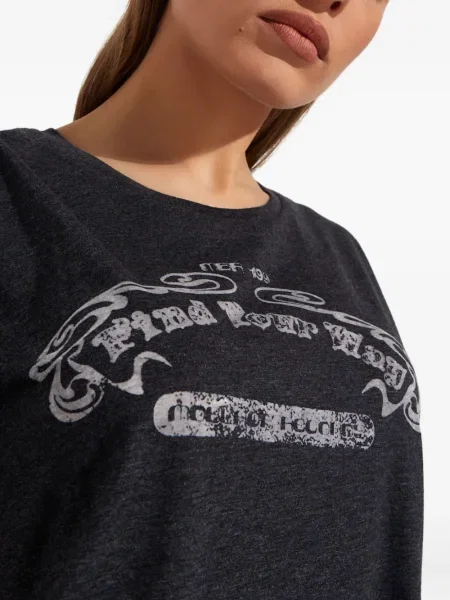 Tricou One Teaspoon cu decolteu în U gri