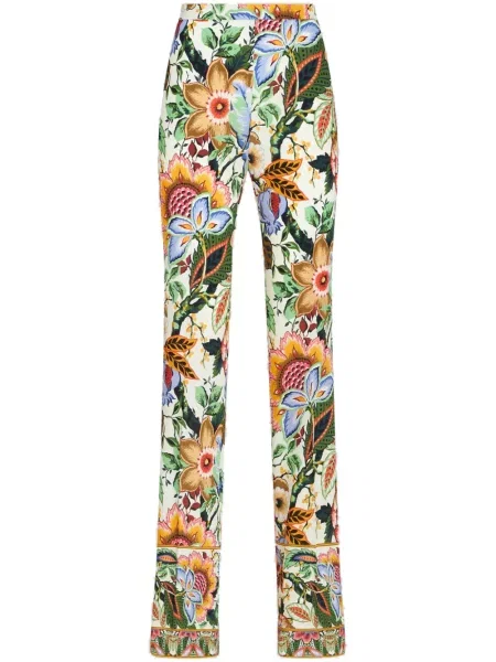 Pantaloni Etro cu model floral cu imagine alb