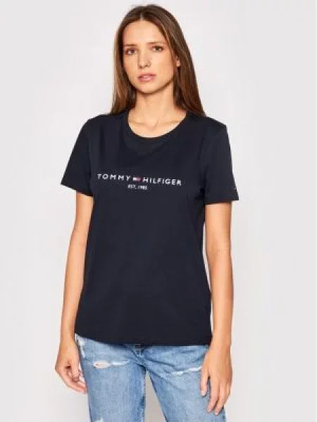 Tommy Hilfiger Marškinėliai Heritage C-Nk Tamsiai mėlyna juoda
