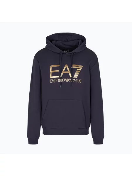 Hanorac cu glugă Ea7 Emporio Armani albastru
