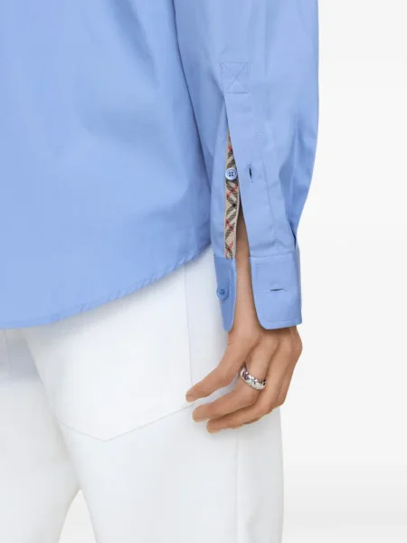 Poplínová košile Burberry modrá
