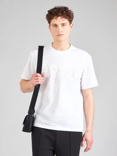 BOSS Tricou Member ecru alb