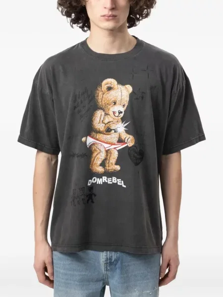Pocnitură tricou Domrebel cu imagine gri