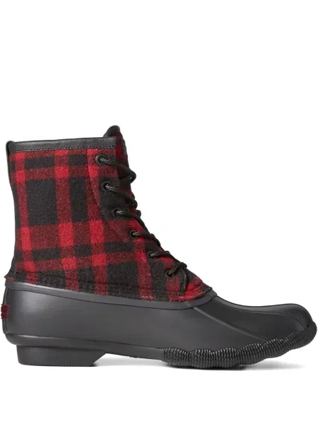 Botine Sperry Top-sider în carouri negru