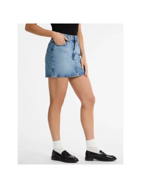 Guess Jeans spódnica jeansowa mini ołówkowa niebieski