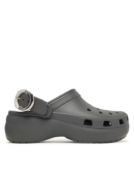 Šľapky Crocs Classic Platform Buckle Clog sivá
